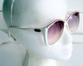 Sunglasses, Eye Glasses, White, Red Trim, Varigated, by mailordervintage on etsy