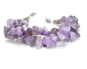 Chunky Amethyst Bracelet, Purple Braclet, February Birthstone, Twisted Double Strand Fashion Jewelry Gift For Her Under 20 -
