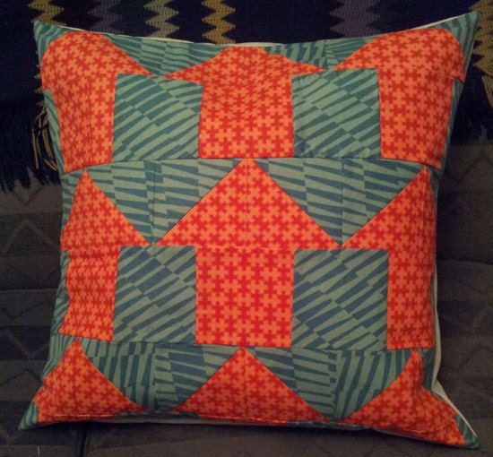 Up/ Down - A handmade patchwork cushion cover