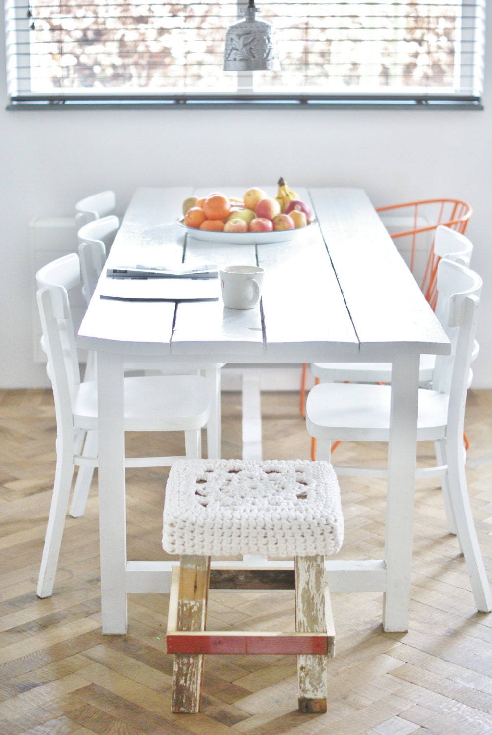 wood & wool stool
