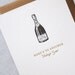 Letterpress Anniversary or Birthday Card - Vintage Year Champagne Bottle