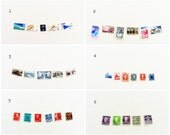vintage stamp garland, mini, hand-sewn, wedding decor, favors, wedding cake decoration