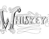 Hand Lettered - Typography - Whiskey Art Print - 8 x 10