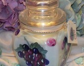 Hand Painted Grapes Candle Jar with da Lime in da Coconut Fragrance