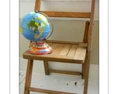 vintage childrens wooden FOLDING chair