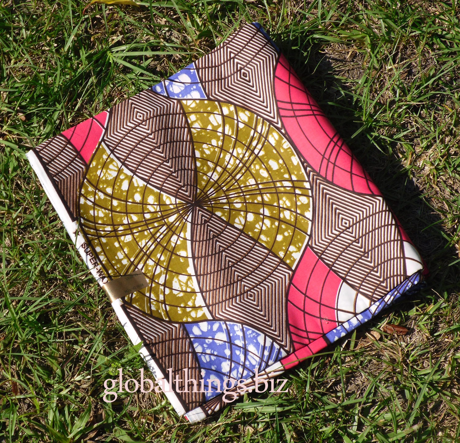 West African Wax Cotton Print Fabric - African 100% Cotton Fabric - Ankara Fabric - Strange Fruit - Fat Quarter
