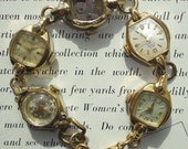 Recycled Vintage Watches Bracelet, Antique Jewellery Assemblage, Unusual, Eco Friendly