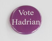 Vote Hadrian - Purple 38 mm pinback badge - Roman Emperor