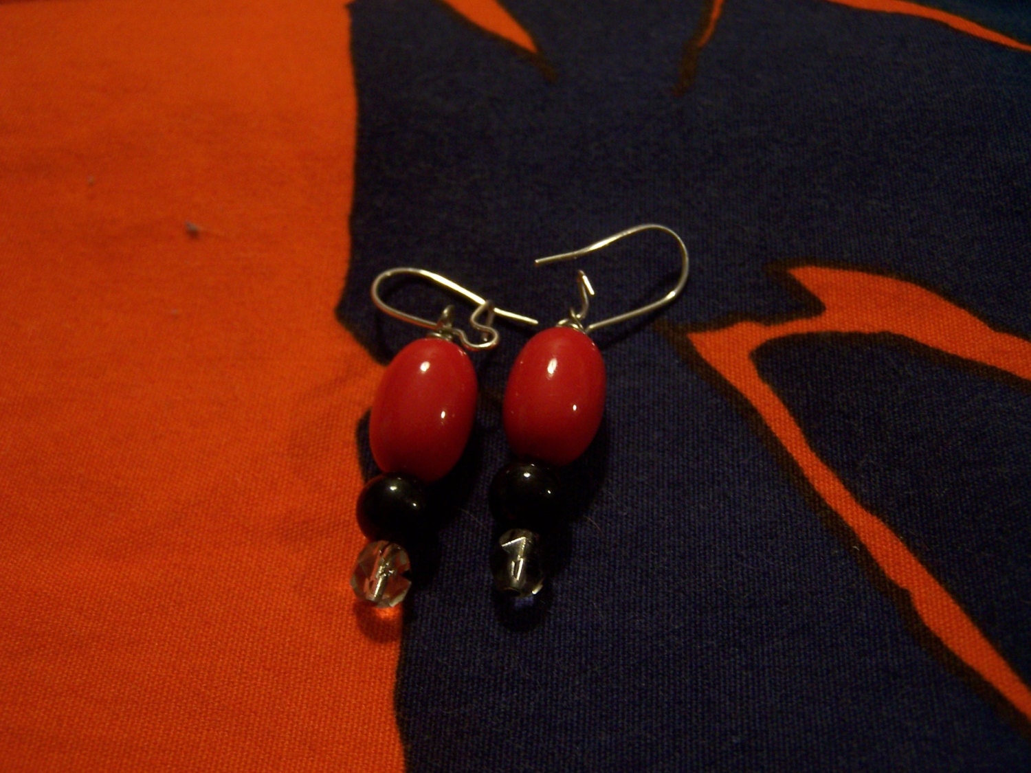 Red and Black Dangle earrings