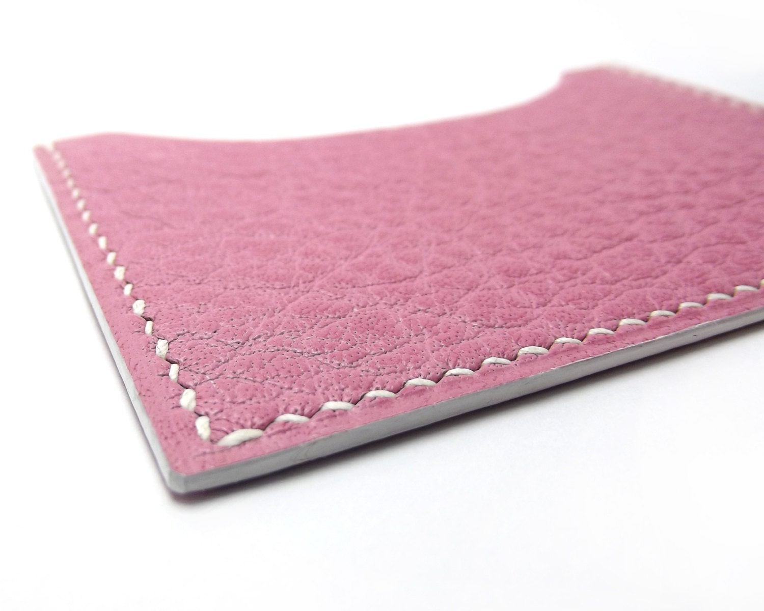 LAST one - Cotton Candy Pink Leather Card Holder, Business card case, Bridesmaid Gift