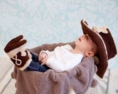 Crochet cowboy hat boots and vest you pick the colors and size