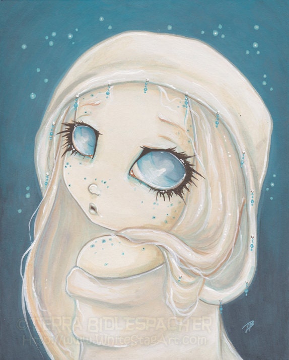 Daughter of the Moon- Limited Editon Canvas giclee Print - Made to Order -Fantasy fairy moon girl