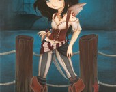 Jane - Limited Editon Canvas giclee Print - Made to Order -Fantasy fairy pirate