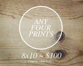 SALE SET of 4 prints 8x10. Fine Art Photographic Natural History Print. Minimal style. Natural Home Decor. Indoor garden botanical