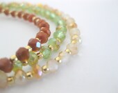 set of three czech crystal bead bracelets
