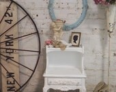 Painted Cottage Chic Shabby White Romantic French Night Table NT133