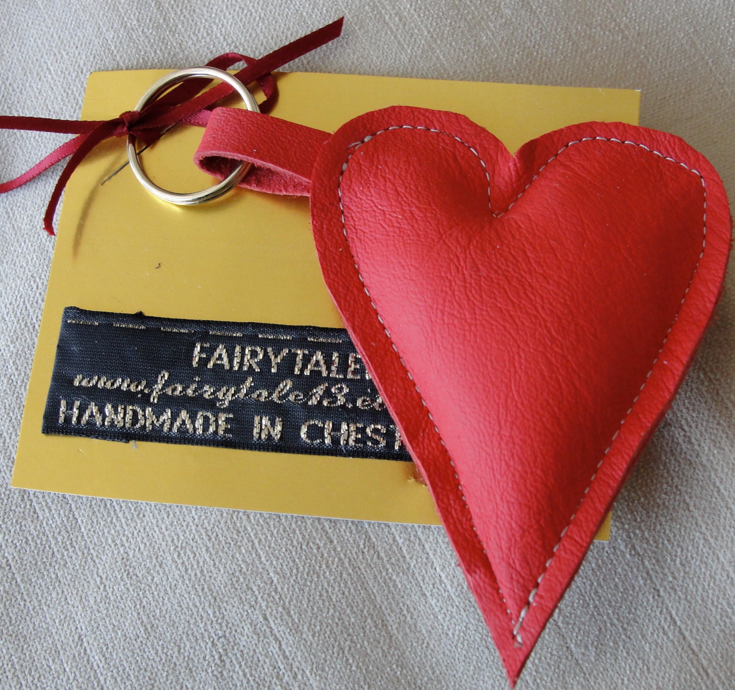 ECO HEART key chain by FAIRYTALE13 - your choice of colour - red, blue.