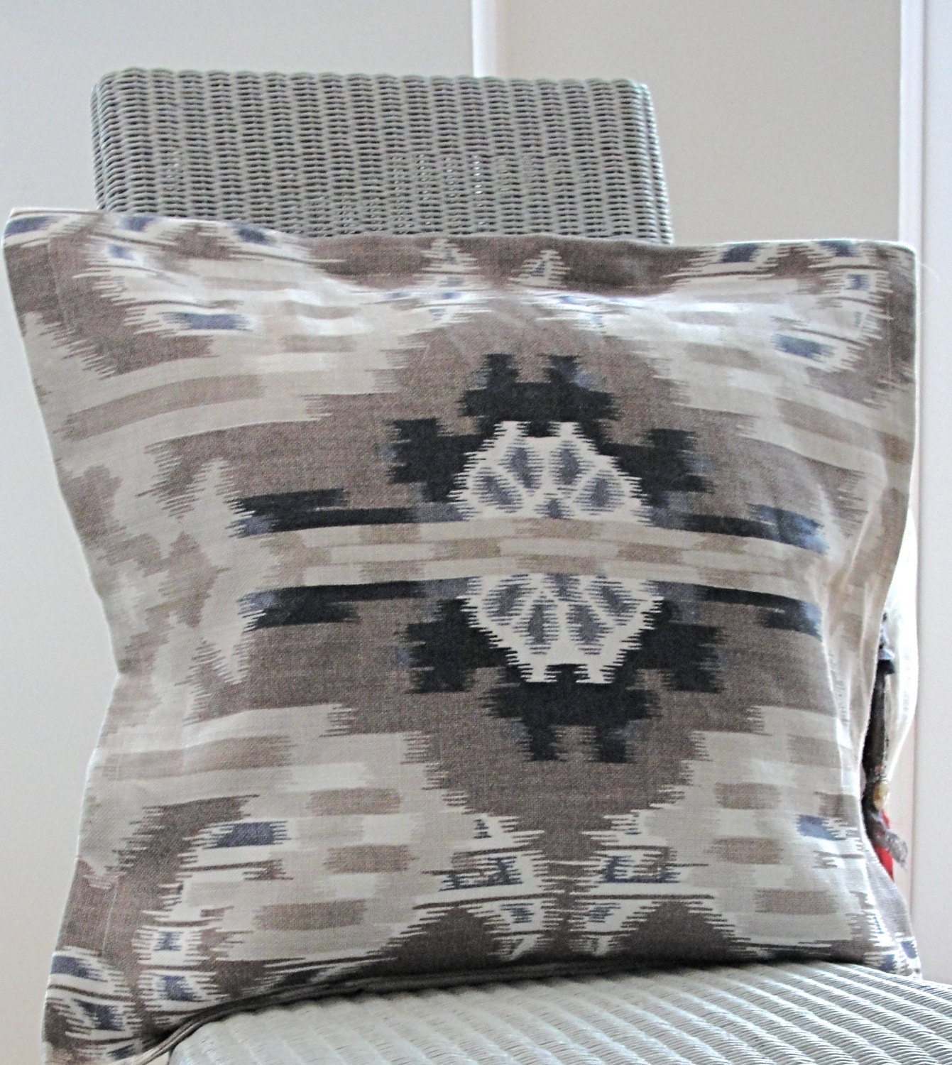 1 X IKAT ECO-FREINDLY Cushion Cover by Fairytale13 - 20 X 20"  your choice of color - natural, pink, blue, black and white, brown