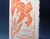 Handmade Card - Orange Daylilies with White Envelope - Large