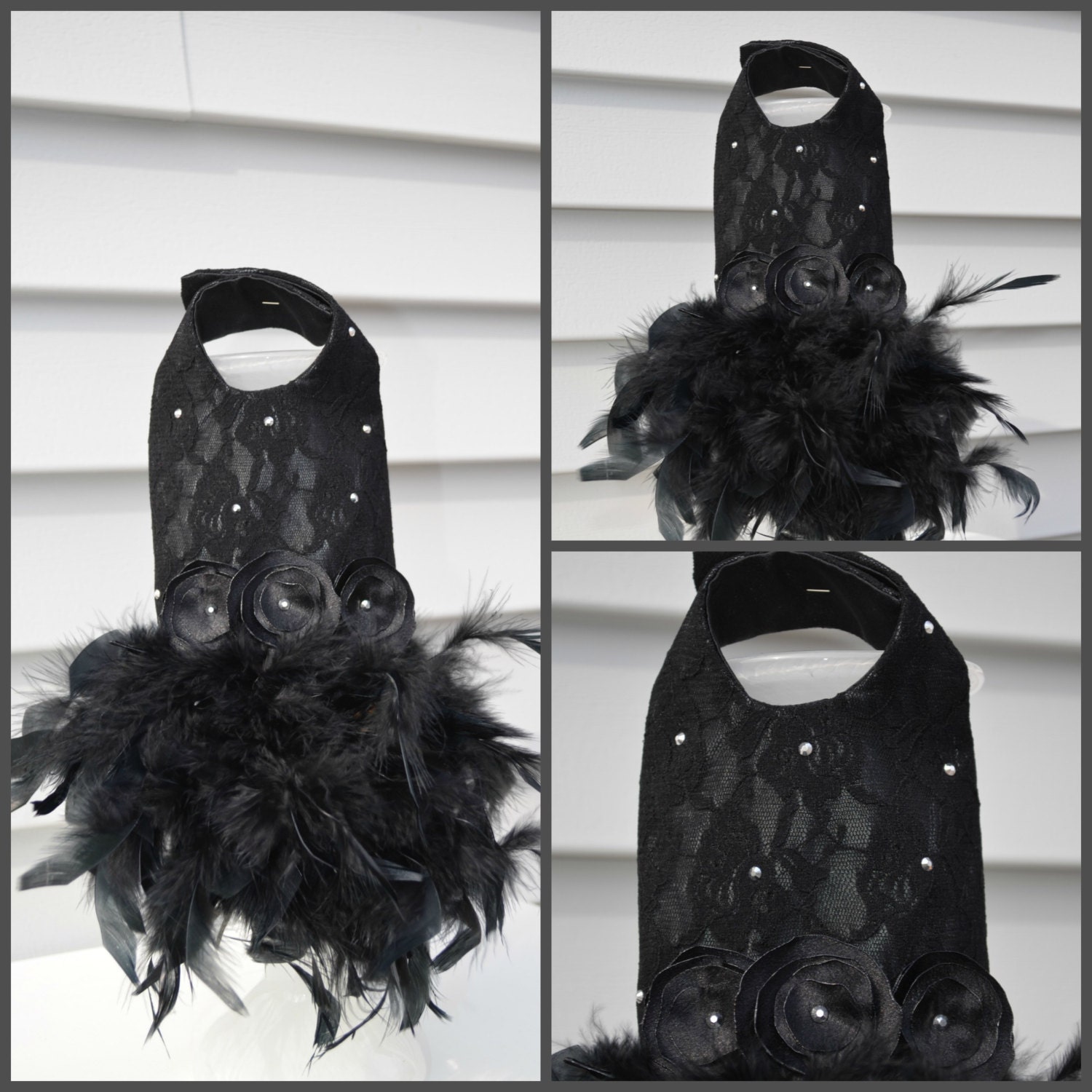 Lace Feather Harness Dog Dress - Many colors available