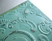 Wall Decor, Anthropologie, Vintage Tin, French Decor, Turquoise Decor, Antique Tin Tile, Paris Apartment, Shabby and Chic, Cottage, Wall Art