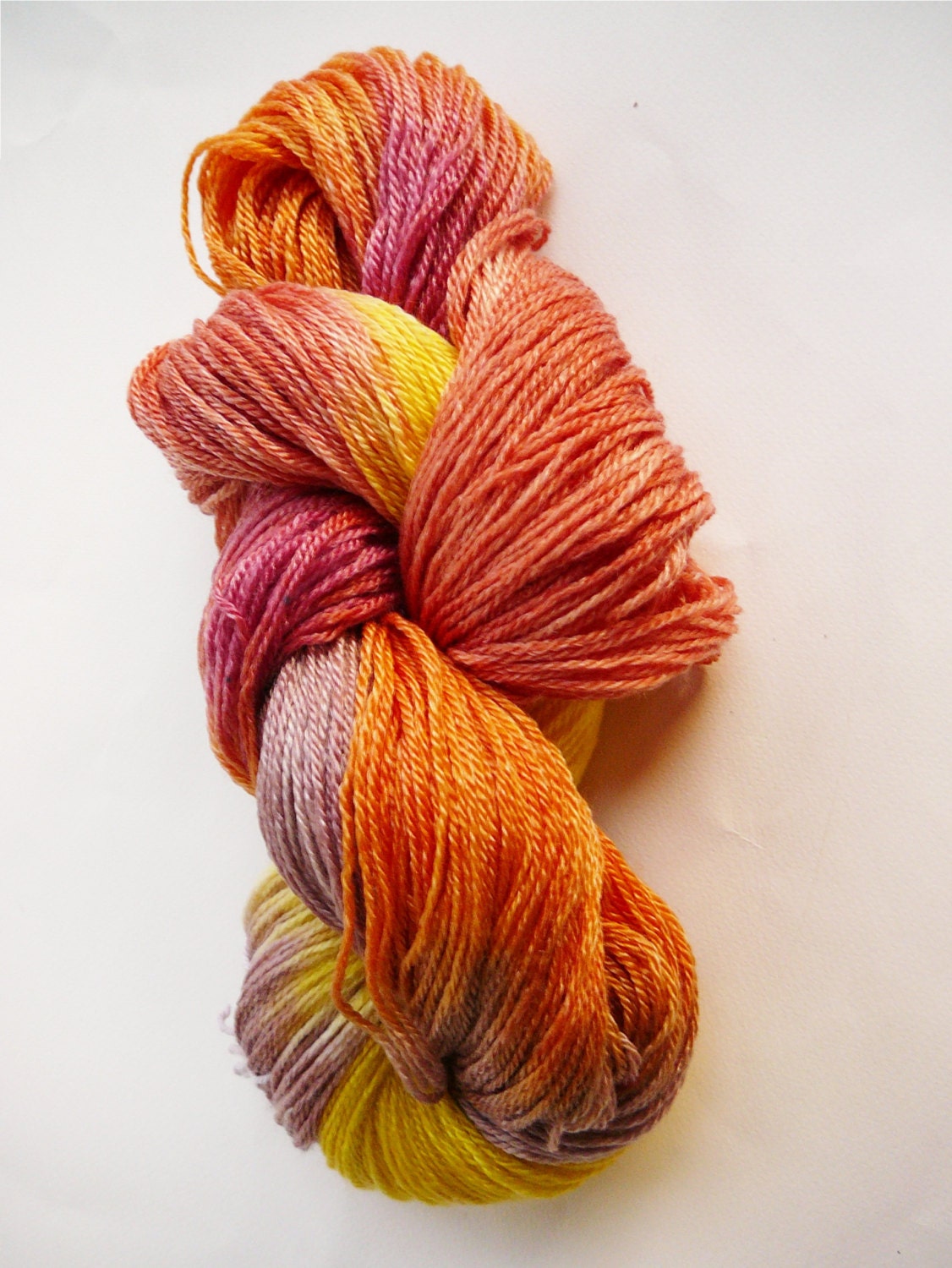 Hand painted fingering weight yarn superwash merino/tencel Fall Forest 365 yards