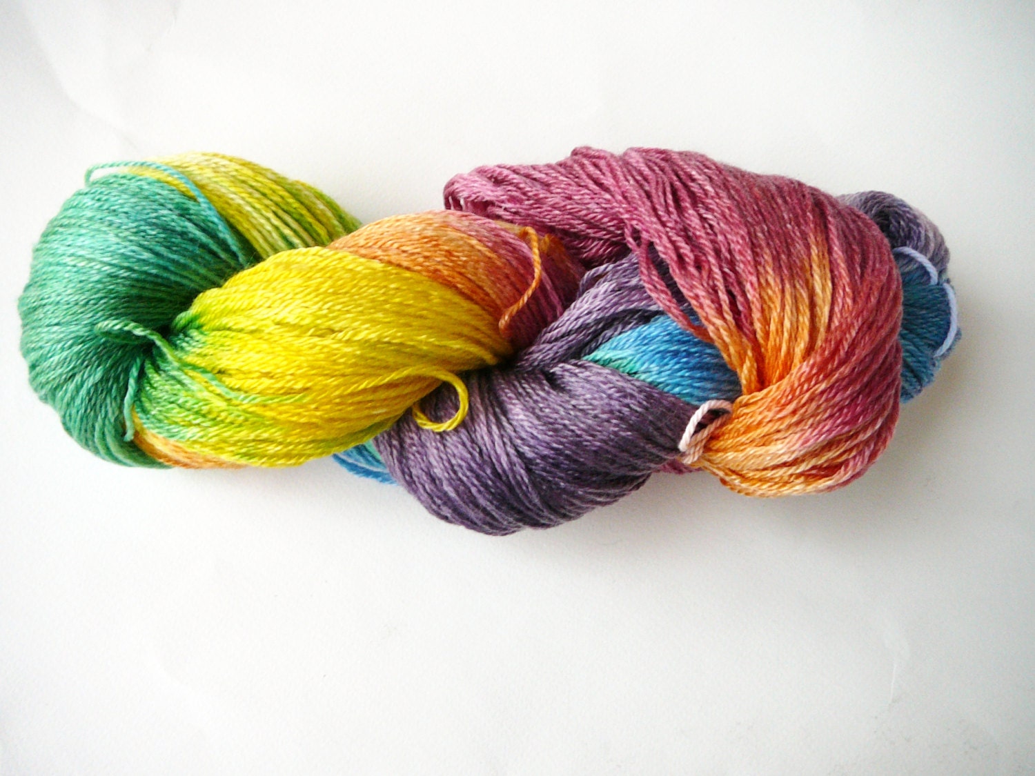 SALE Hand painted fingering weight yarn superwash merino/tencel  Fail Nyan Socks 365 yards