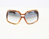 vintage 70s oversized TORTOISE shell MIRROR ombre FROSTED square sunglasses