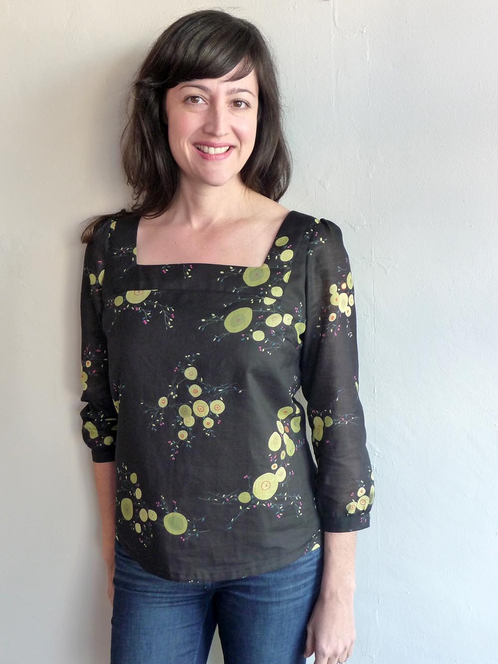 Square Neck Peasant Blouse