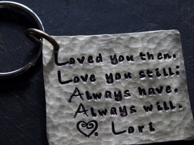 Custom Hand Stamped Key Chain, Customized Quote/ Message  Keychain- Medium, Personalized Key Chain