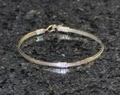 Silver Wire Wrapped Bangle Bracelet