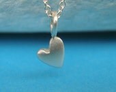 Extra Tiny  Heart Necklace  love pendant in sterling silver mom  for her girl friend mini 5mm spring