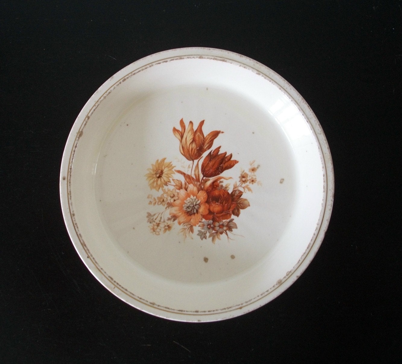 Good Housekeeping Vintage Floral Ceramic Fluted Bottom Pie Plate