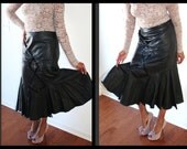 80s Leather Mermaid Skirt Size Medium