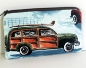 Woodie Surf Car Zippered Pouch