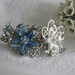 Butterfly Bracelet, Blue Bracelet, Bridal Bracelet, Silver, Cuff Bracelet, Chunky Bracelet, Wedding Jewelry OOAK
