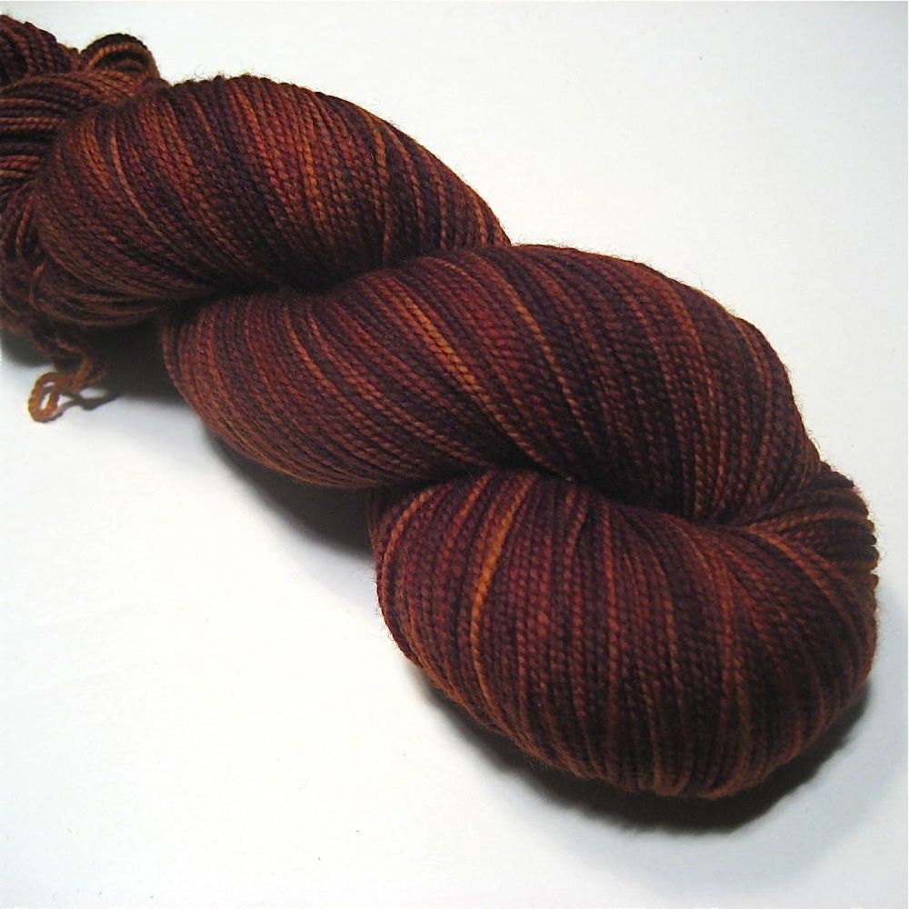 Sock yarn fingering weight hand dyed superwash merino / nylon, Earthy Spice