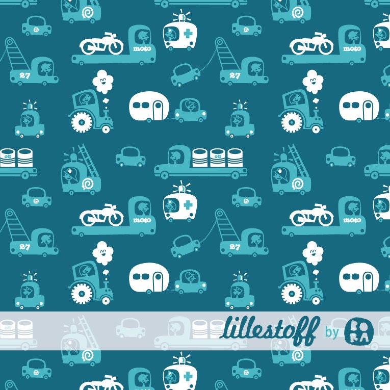 1.1 YARD (1 meter) Organic jersey fabric 'on wheels' by bora