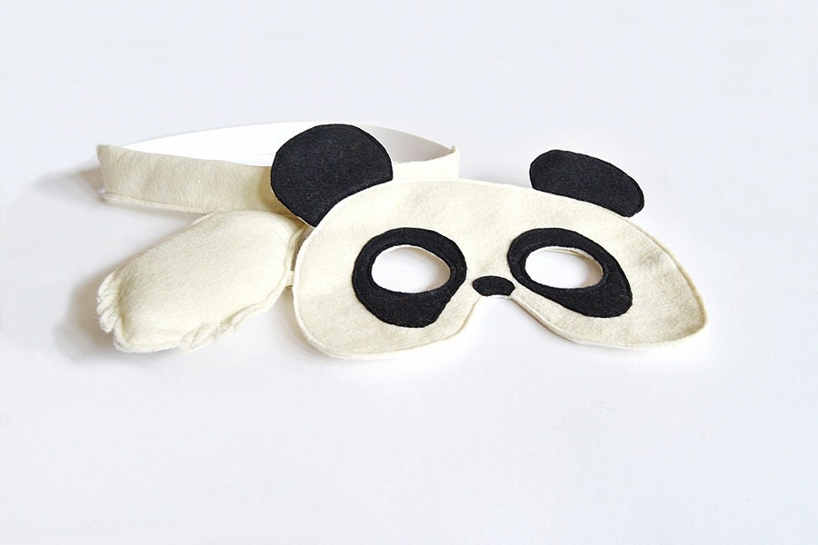 Panda Mask and Tail for Children, Kids Halloween Costume, Eco Friendly Dress up Toy to Play Pretend for Girls Boys and Toddlers