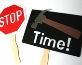 Photo booth Props. Birthday Photo Props. MC Hammer. Photo Props. Party Props. Props on a Stick. Booth - Hammer Time Booth Signs