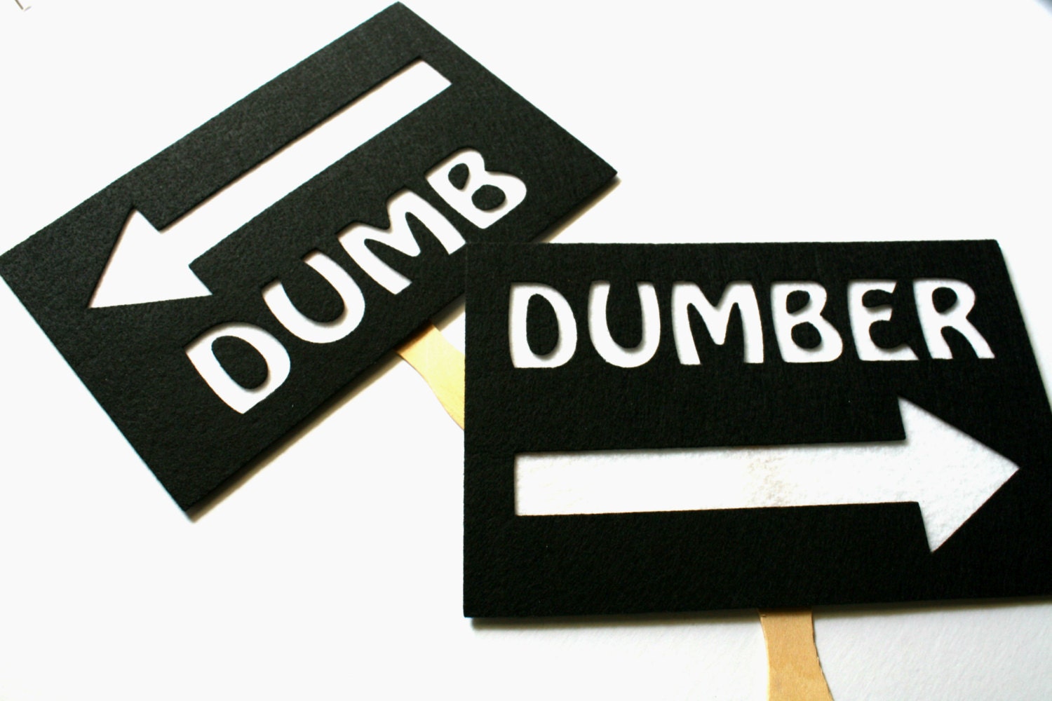 Photo Booth Signs. Photo Props. Mustache on a Stick. Wedding Signs. Wedding Photo Props - Dumb and Dumber Booth Signs