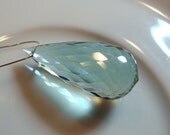 Beautiful Sage Green Amethyst Quartz Basket Net Faceted Teardrop Briolette