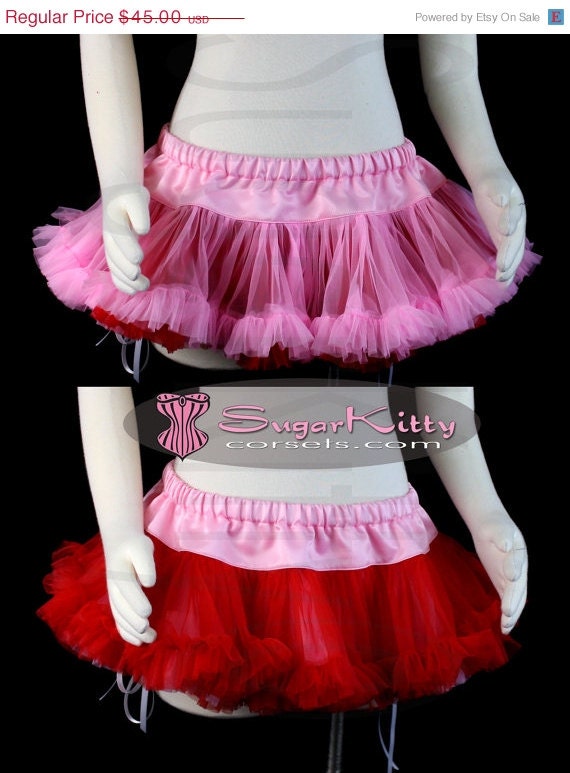 ON SALE RTW Double Layer 8" Ultra Mini Reversible Pettiskirt  - SugarKitty Corsets