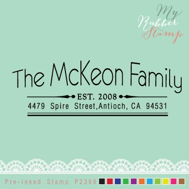 Address Stamp (Self Inking Stamp). Personalized Stamp for Family, Newlywed, Couple, Wedding Stamp, Business Stamp (P2399)