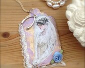 Gift Art Tag Collage Bride Scrapbooking Embellishment  - Something Blue