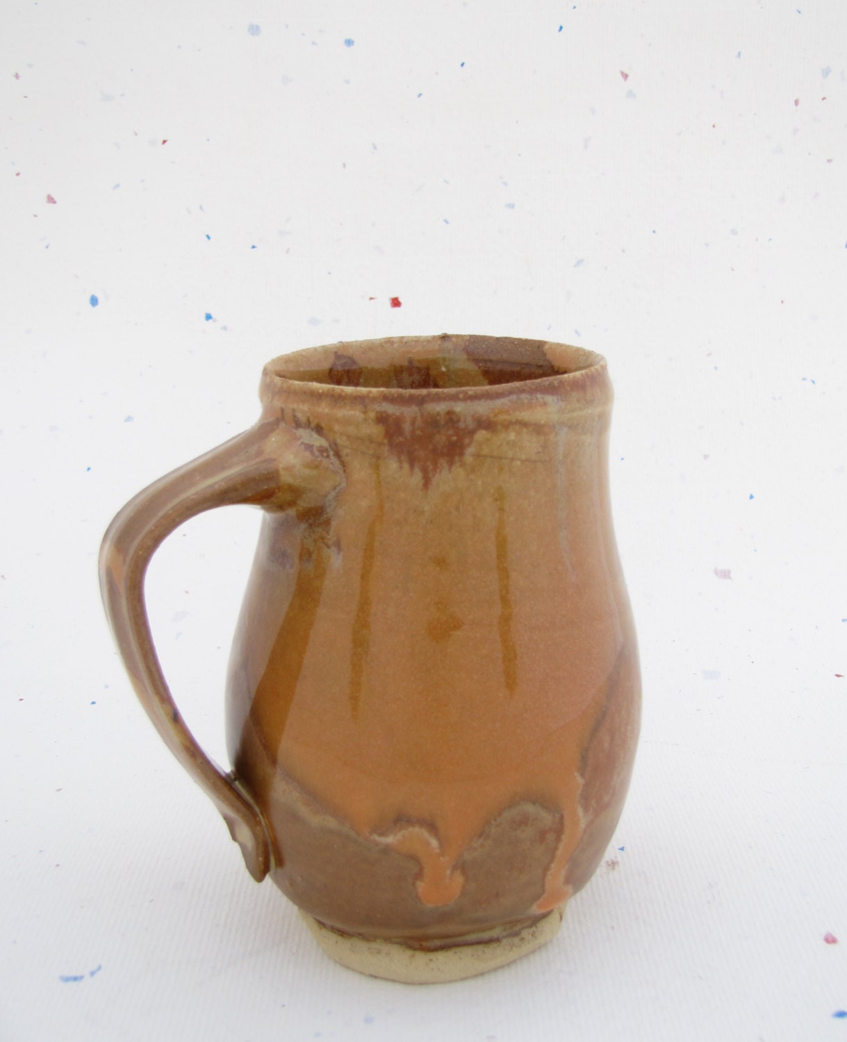 Orange Saddle Brown Belly Mug Stoneware