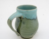 Forest Green Crystal Belly Mug Stoneware Muddy Paws Pottery