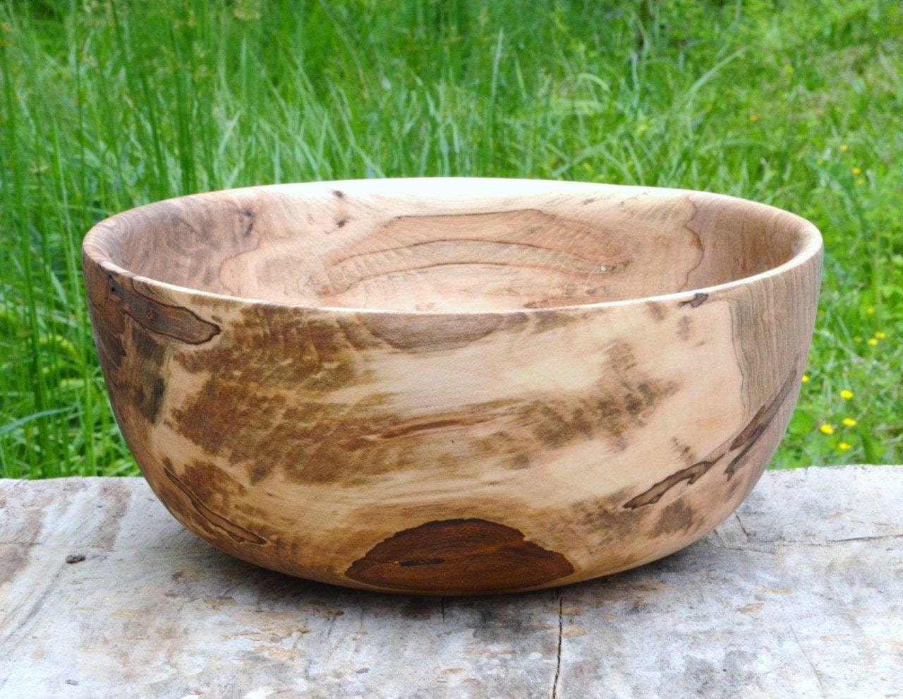 Touched by Ambrosia Maple Fruit Bowl  Hand turned centerpiece, brown, tan, warm, inviting