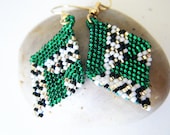 Emerald Abstract Diamond Weave Earrings - DazzleMeGems