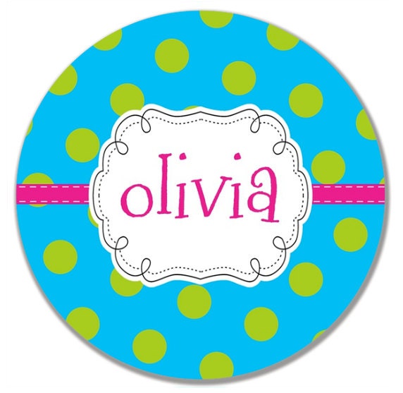 Personalized Melamine Whimsy Dot Plate